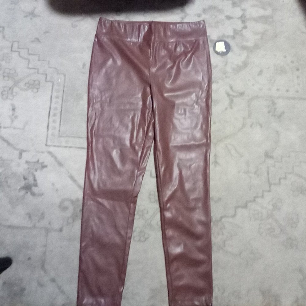 Faux leather pants